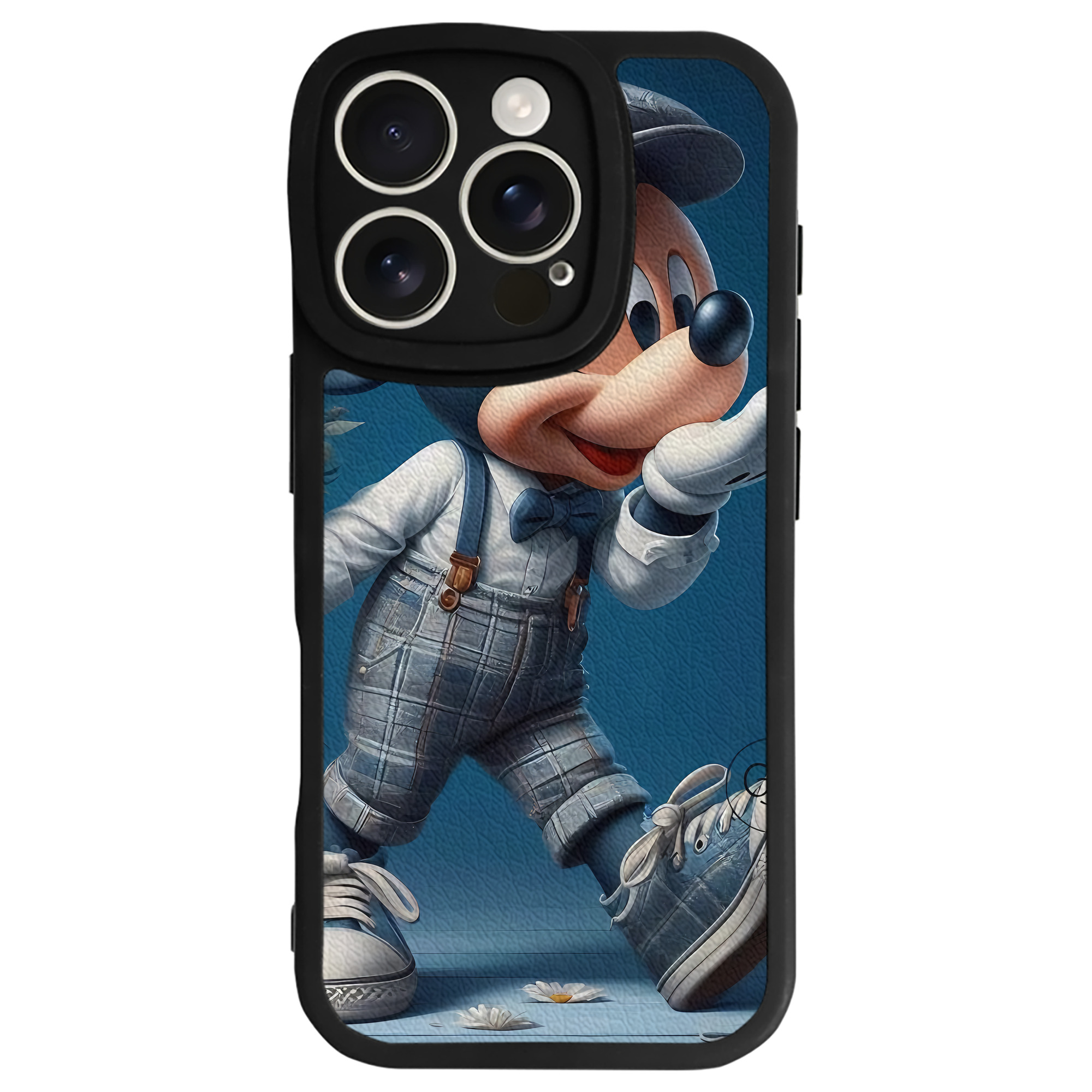 （画像用） ミッキーマウス Mickey Mouse 【iPhone 16シリーズ対応】シリコンスマホケース（レザー調） 材質：シリコン